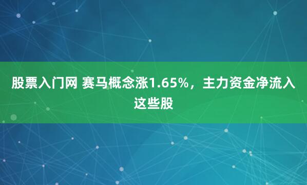股票入门网 赛马概念涨1.65%，主力资金净流入这些股